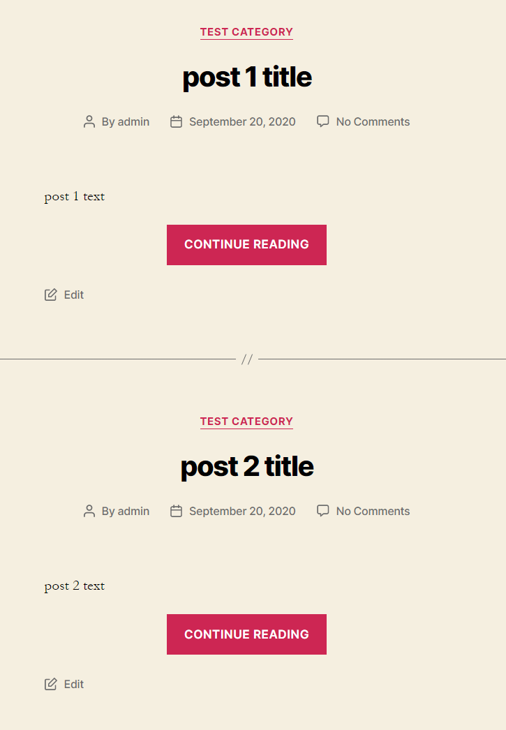 test category view