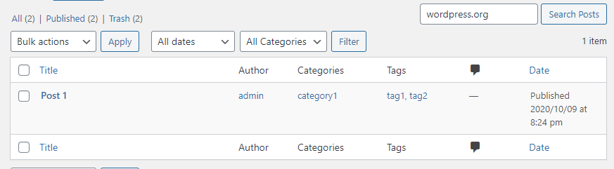 improve the wordpress admin search