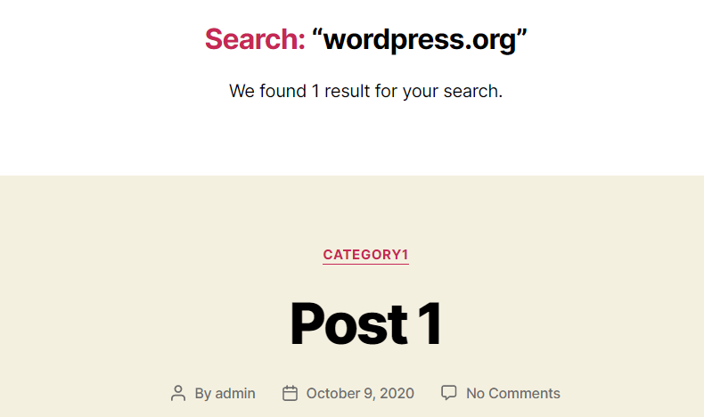 wordpress search on the front end