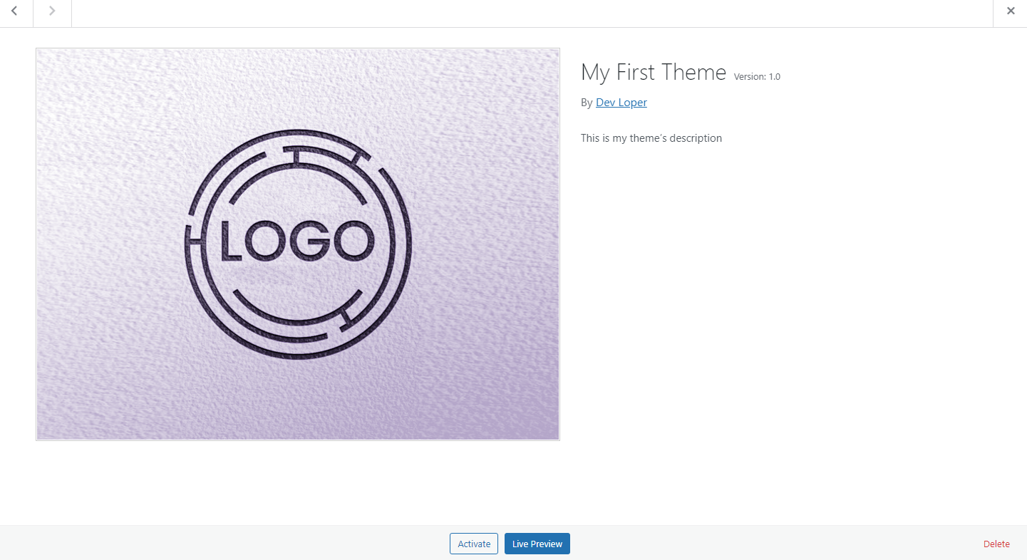your custom wordpress theme