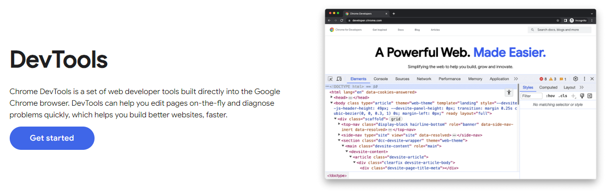 Website Pperformance Tools: Chrome Devtools