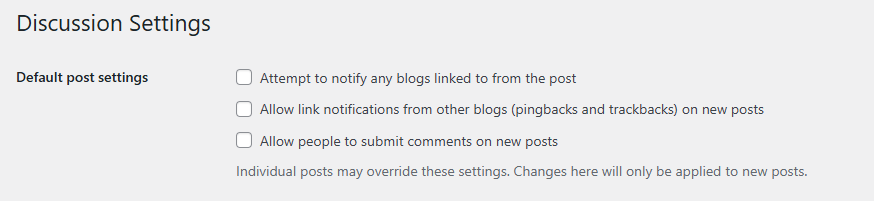 Navigate to Settings > Discussion in your WordPress dashboard to disable pingbacks and trackbacks